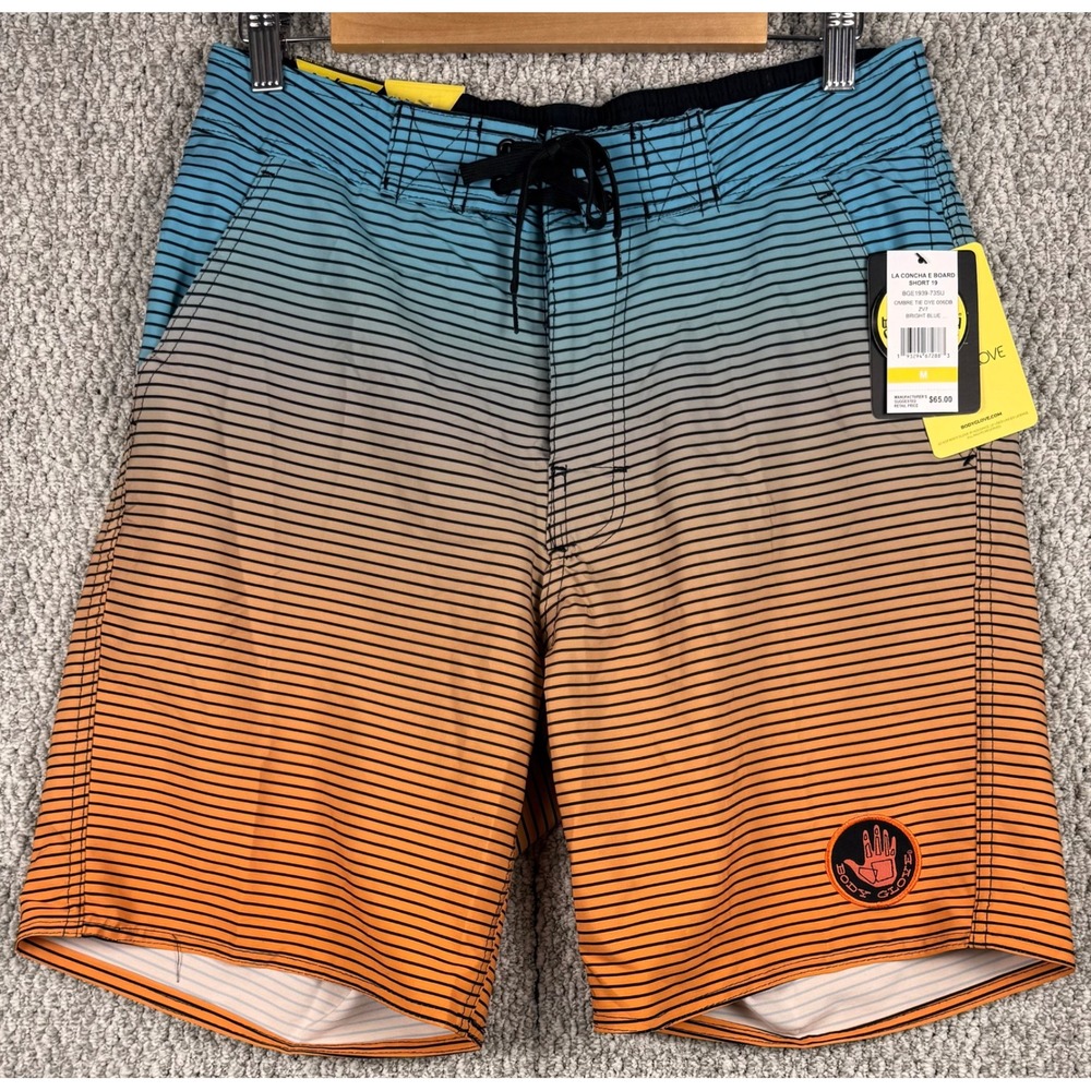 Body Glove La Concha E Board Shorts M 32 Blue Orange Ombre Swim Trunks NWT 19"